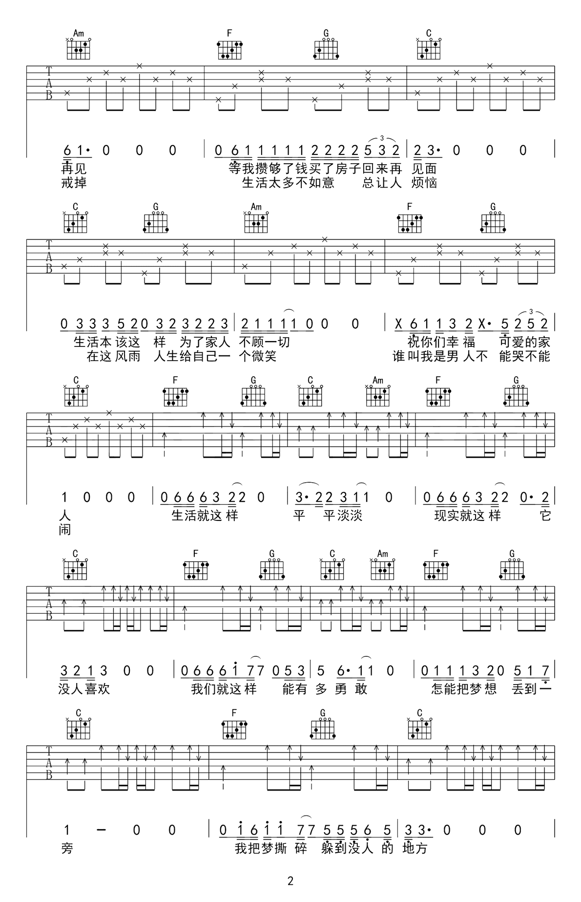 生活就这样吉他谱2-刘俊男