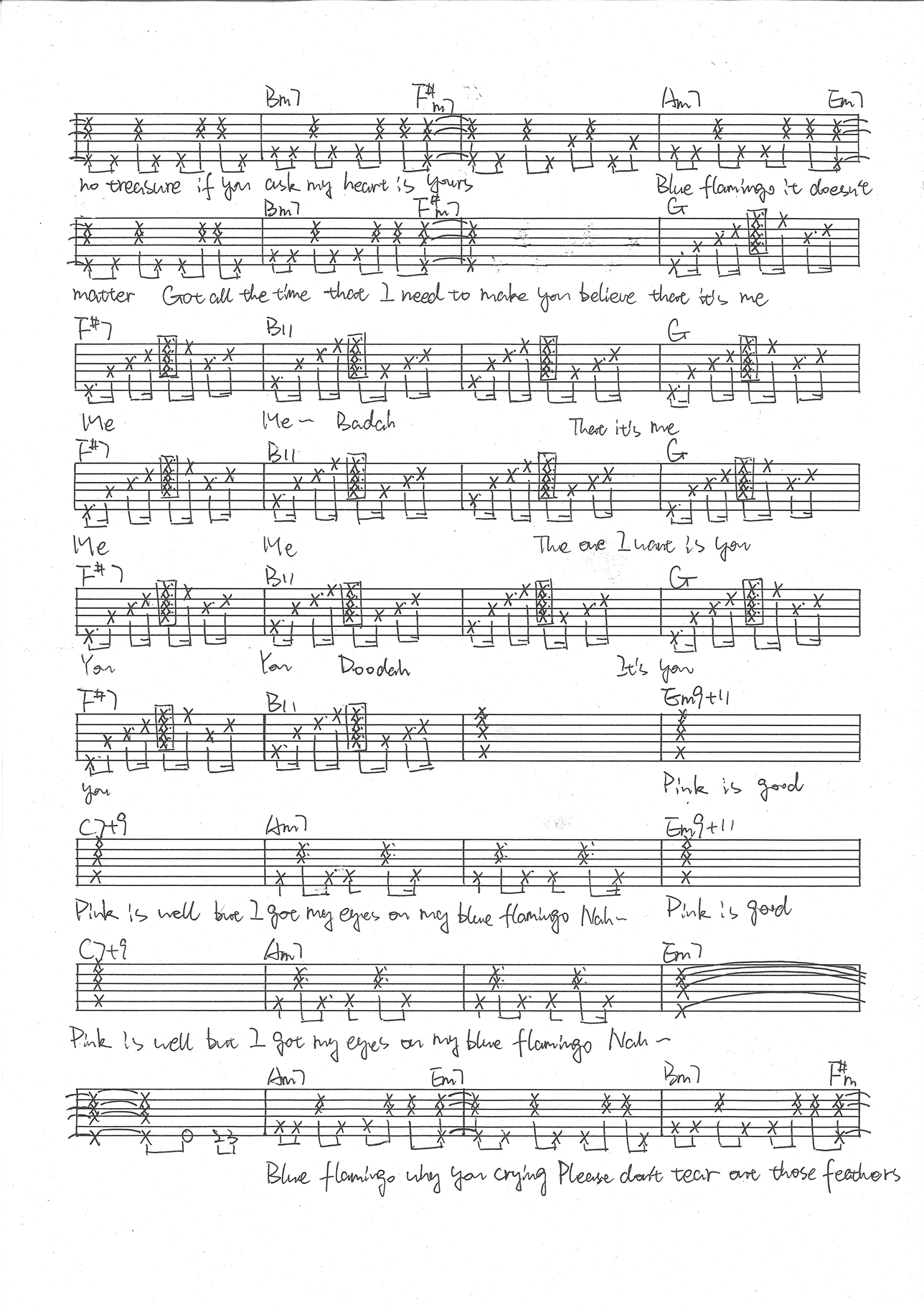 Blue-Flamingo吉他谱2-窦靖童