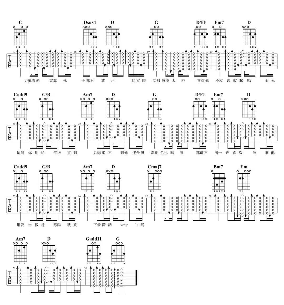 不如告白吉他谱2-许靖韵