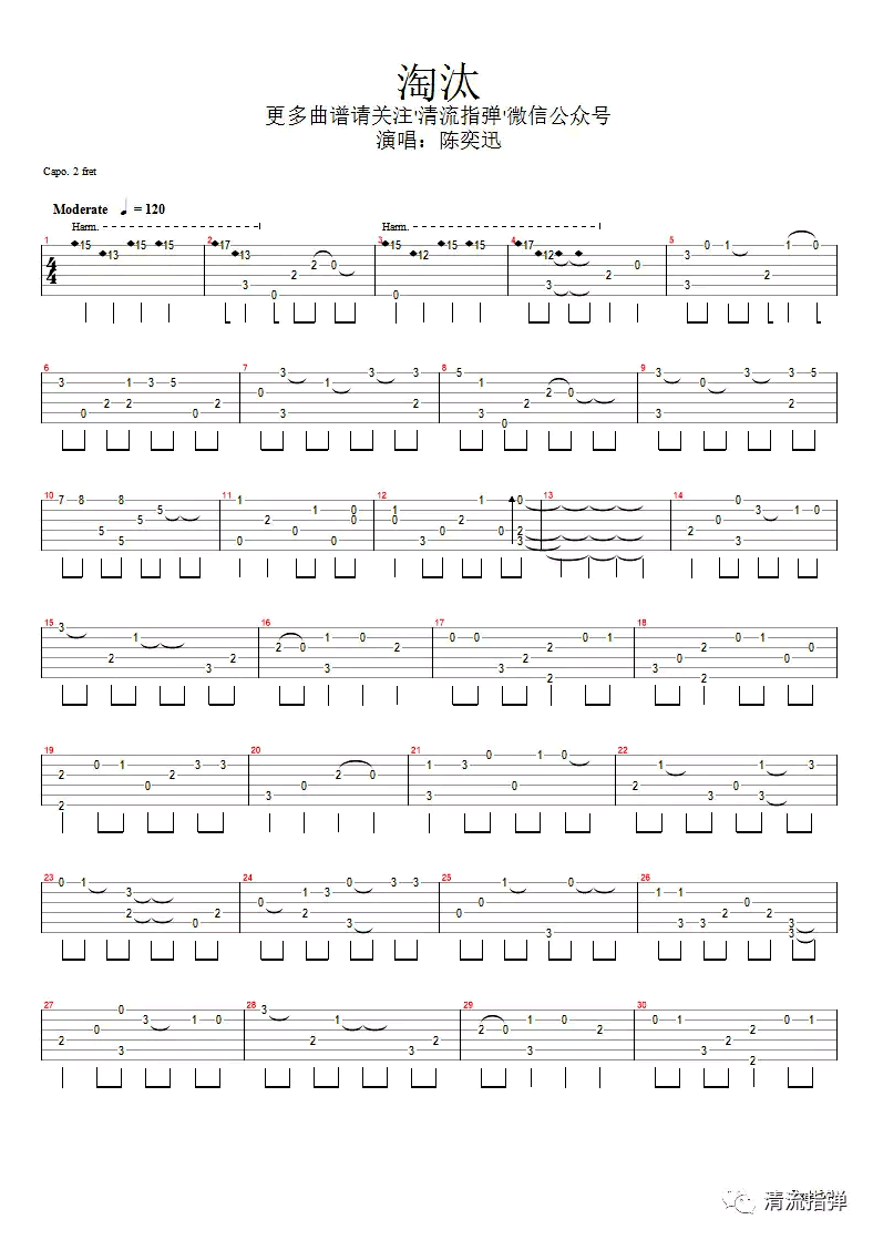 淘汰指弹吉他谱1-陈奕迅
