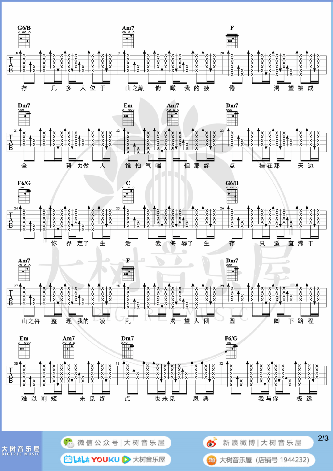 高山低谷吉他谱2-林奕匡