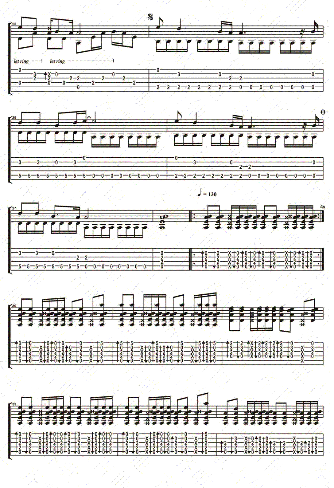 一无所有指弹吉他谱3-崔健