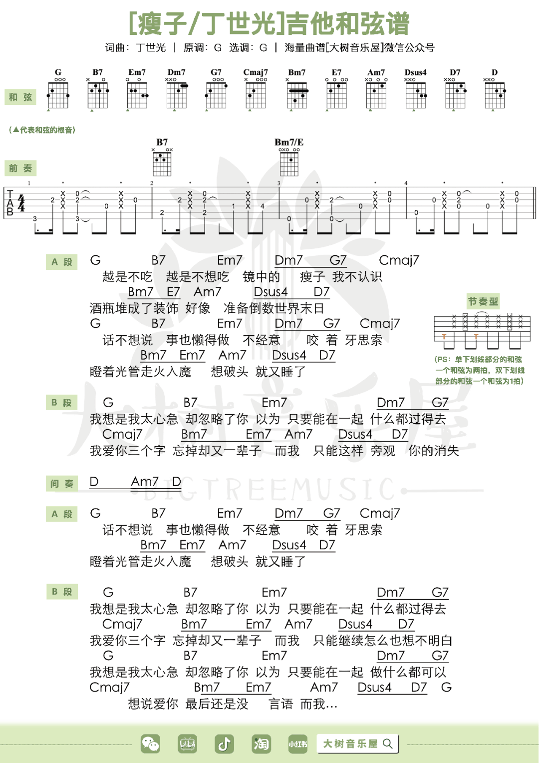 瘦子吉他谱4-丁世光