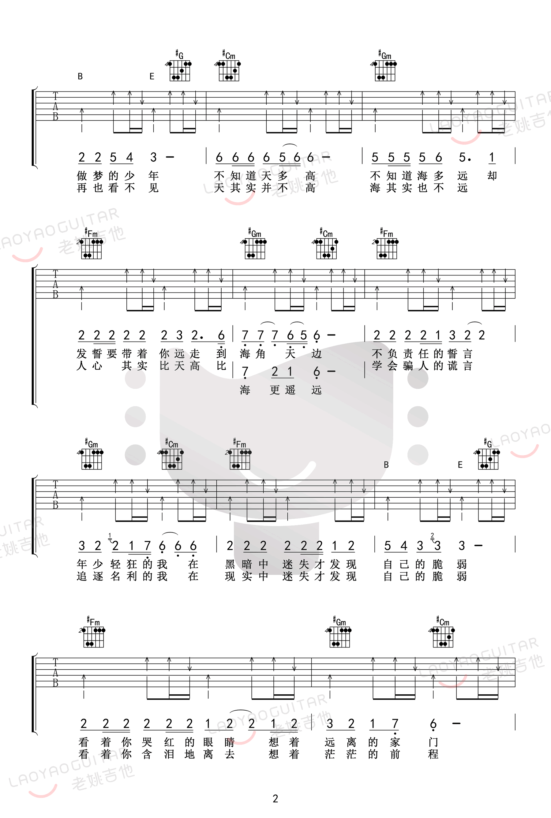 星星点灯吉他谱2-郑智化