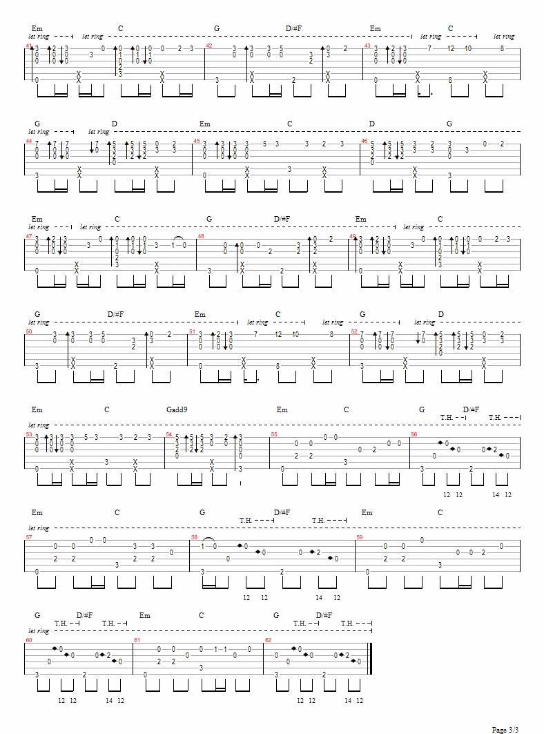 平凡之路指弹吉他谱3-朴树