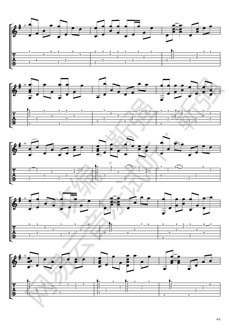 离别的车站指弹吉他谱4-赵薇