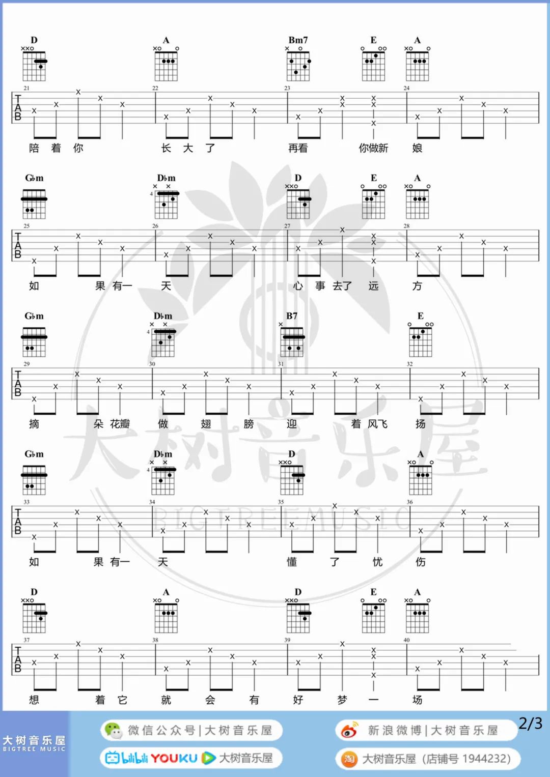 萱草花吉他谱2-张小斐