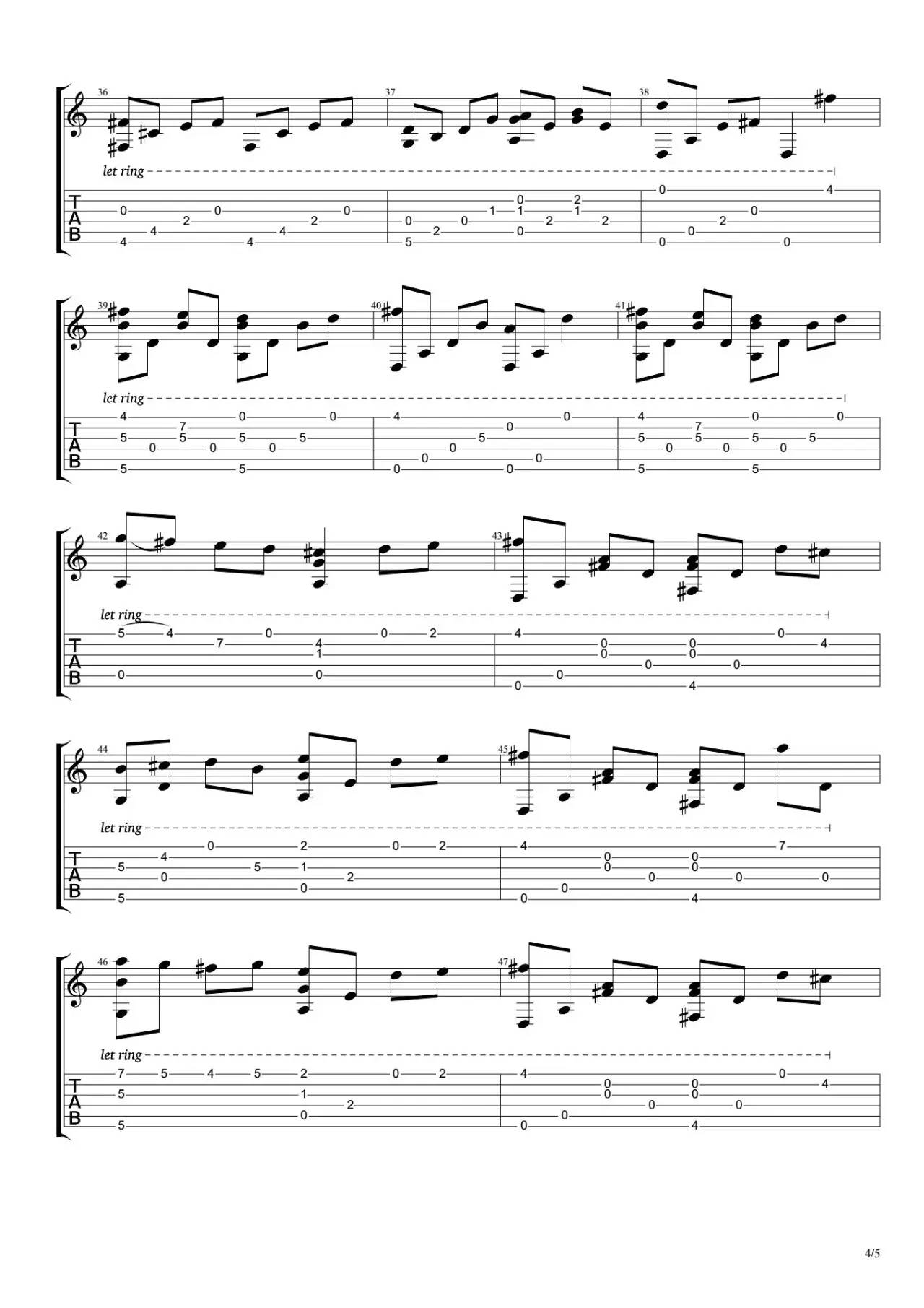 少年的梦指弹吉他谱4-岸部真明