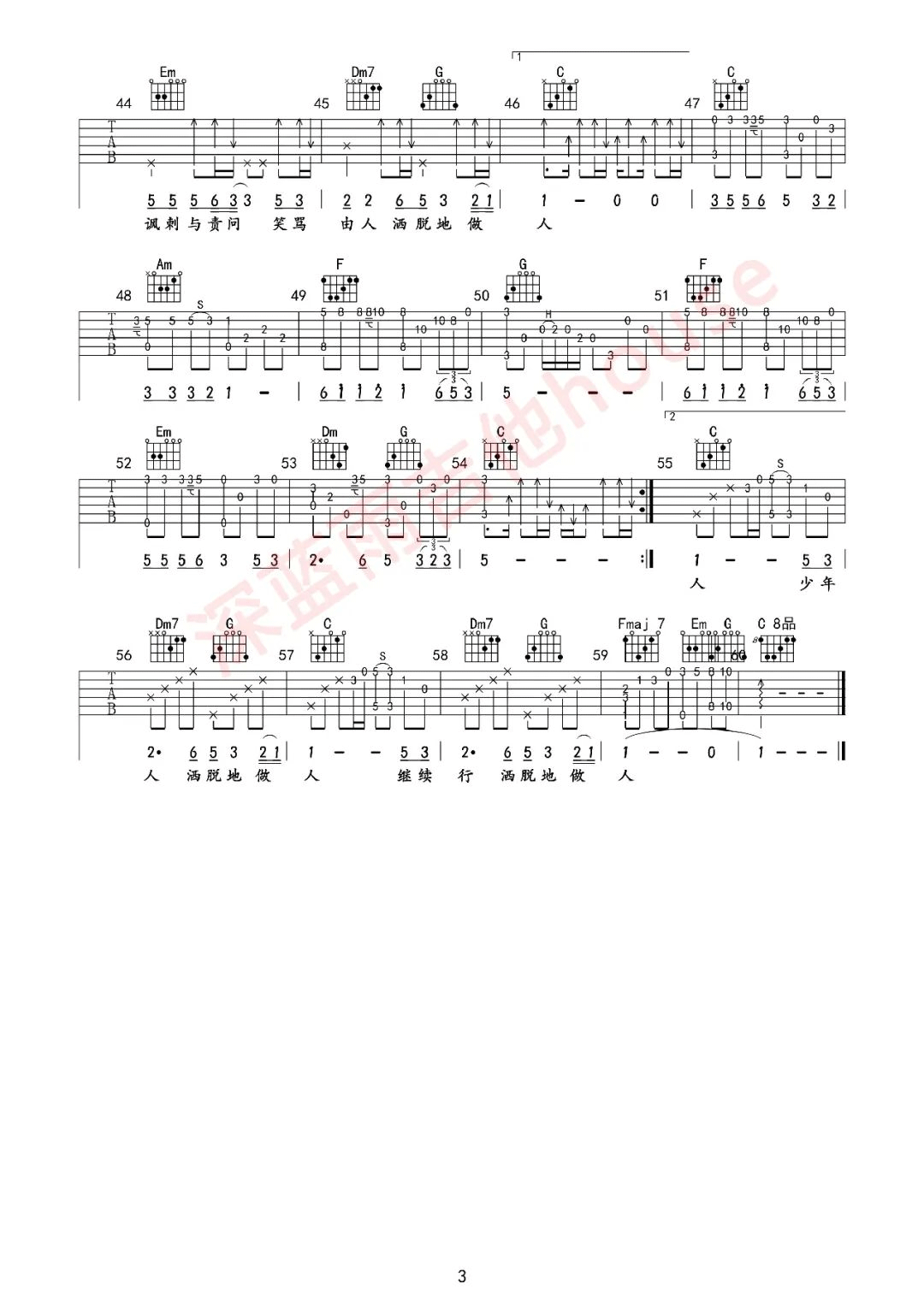 沉默是金吉他谱3-张国荣