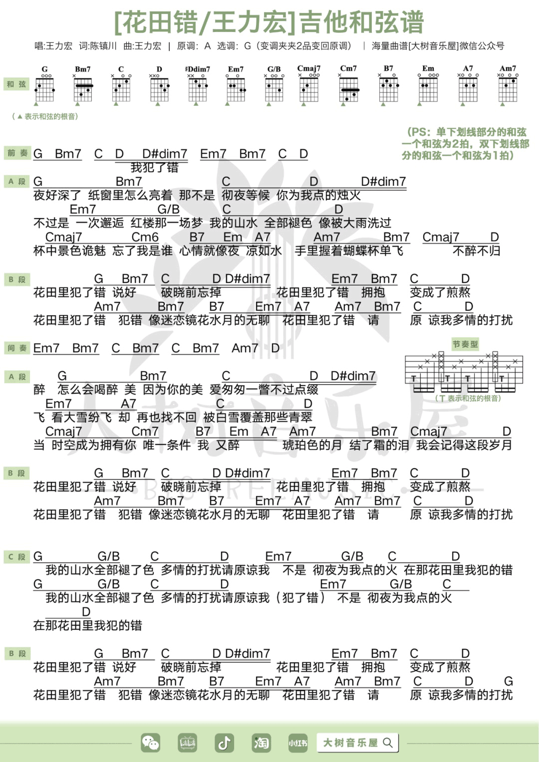 花田错吉他谱5-王力宏