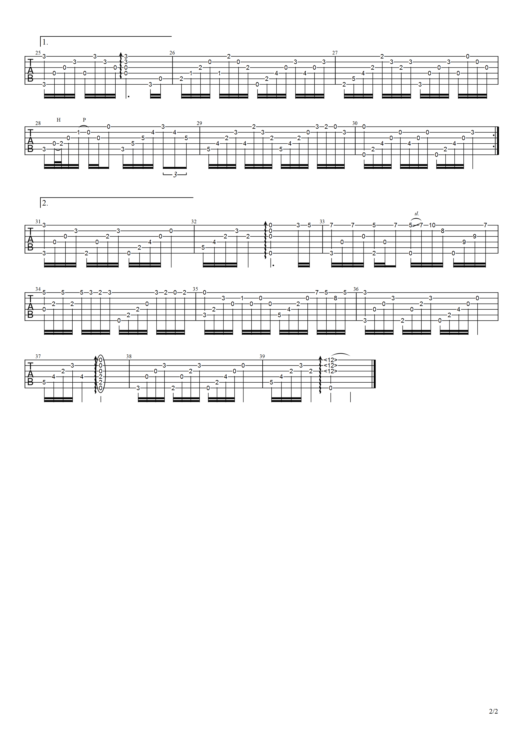 十年指弹吉他谱1-陈奕迅