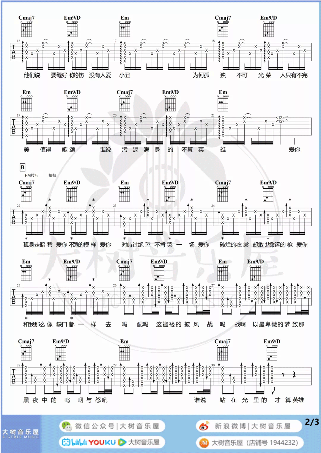 孤勇者吉他谱2-陈奕迅