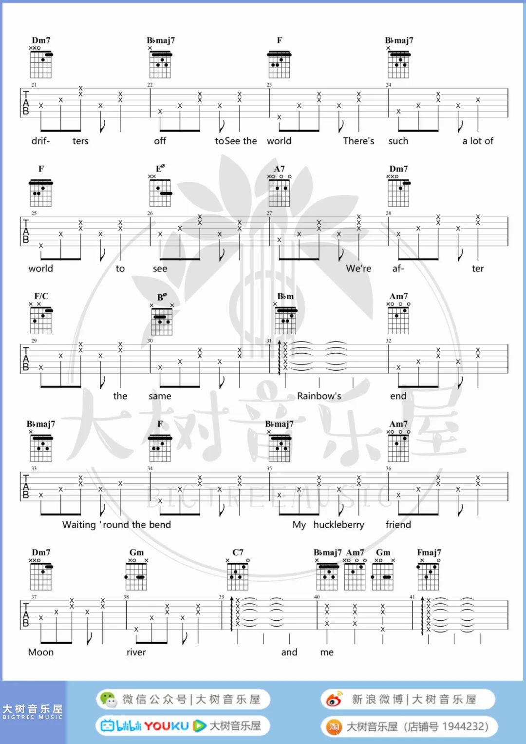 Moon-River吉他谱2-奥黛丽赫本