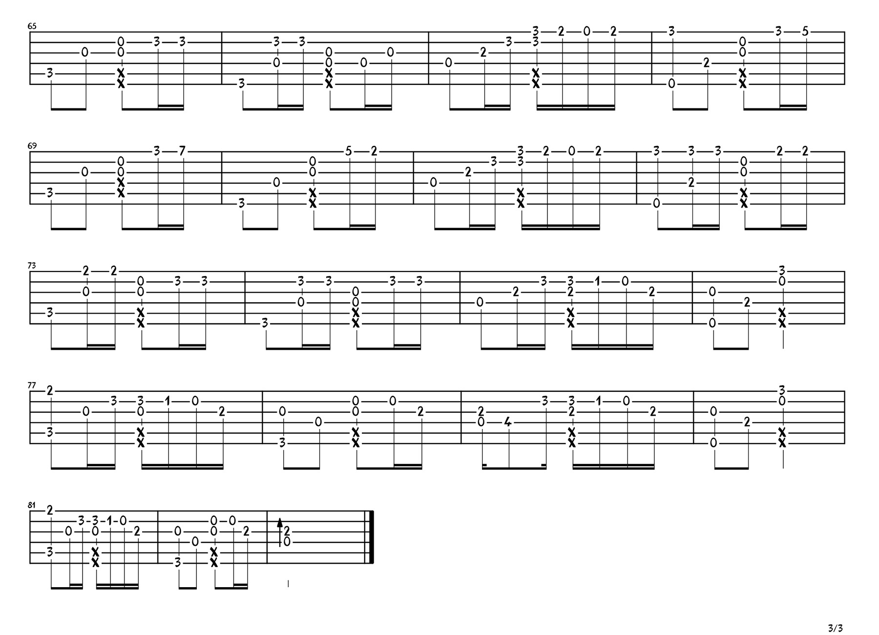 来自天堂的魔鬼指弹吉他谱3-邓紫棋