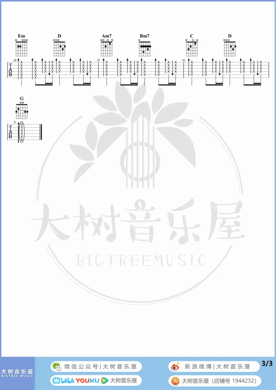私奔到月球吉他谱3-五月天