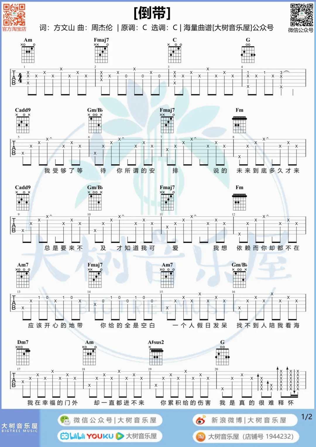 倒带吉他谱1-蔡依林