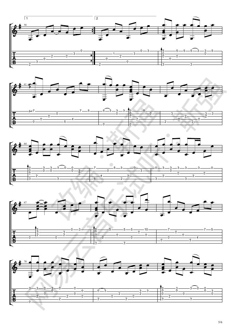 离别的车站指弹吉他谱5-赵薇