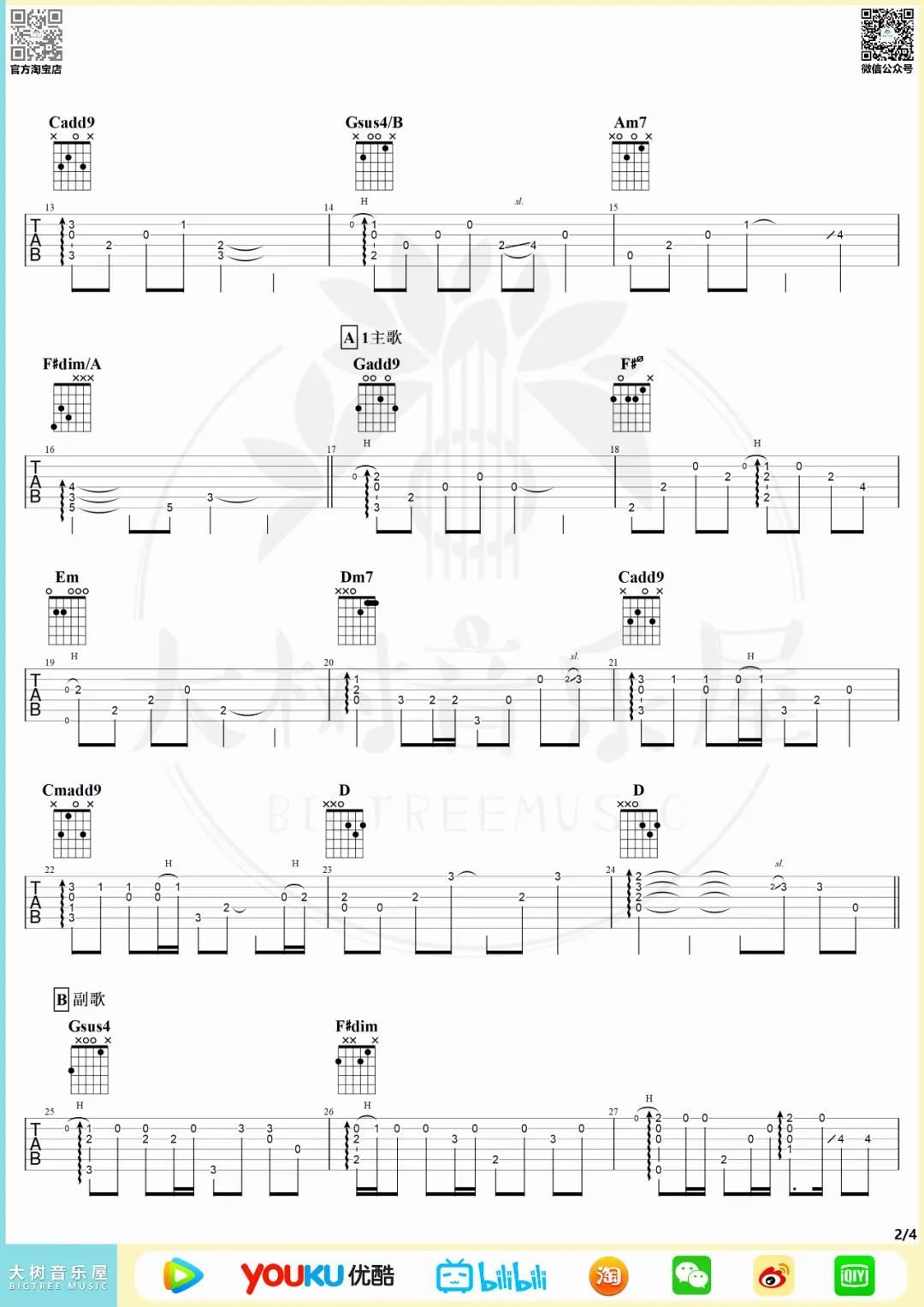 刻在我心底的名字指弹吉他谱2-卢广仲