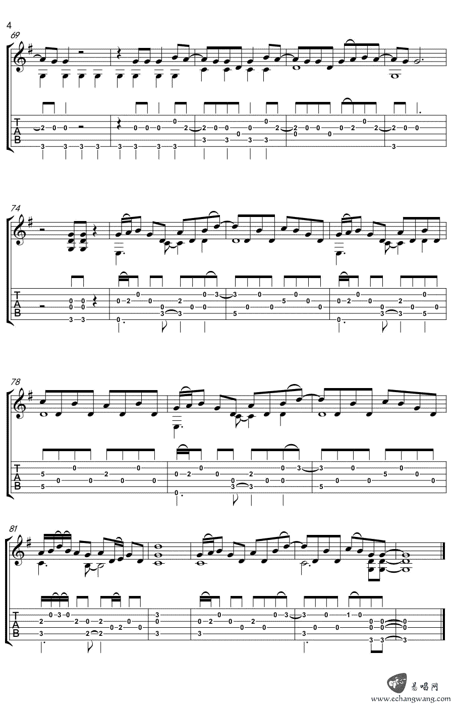 前前前世指弹吉他谱4-RADWIMPS