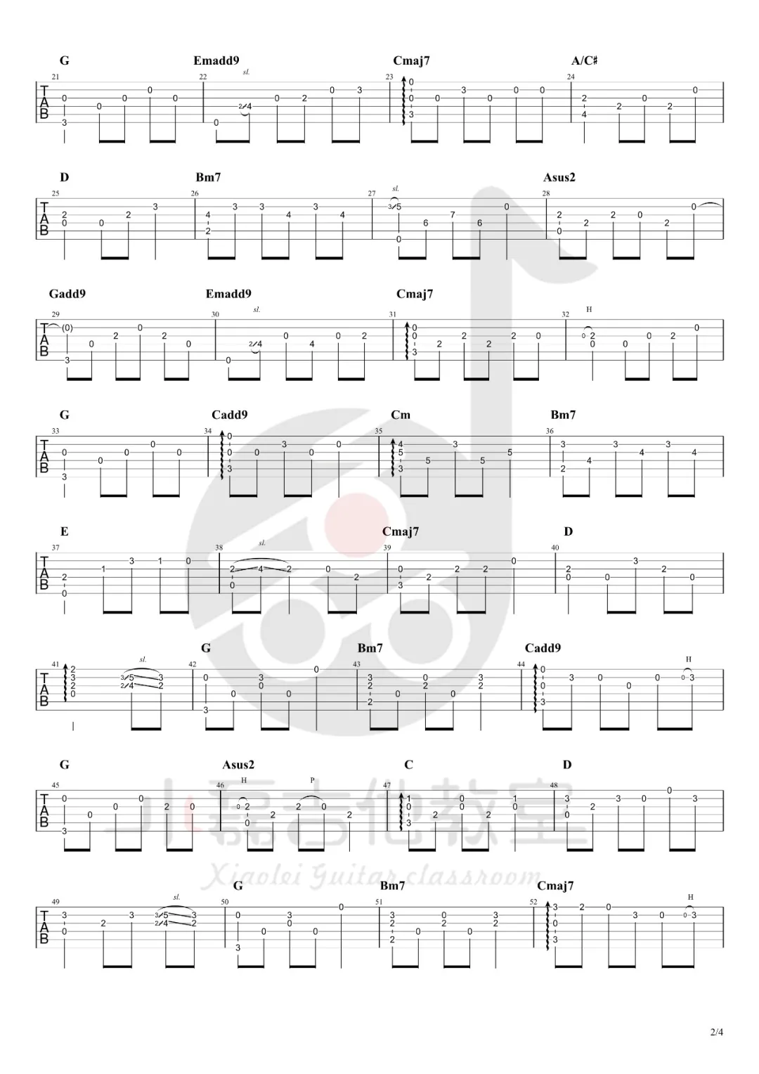 农夫渔夫指弹吉他谱2-大乔小乔