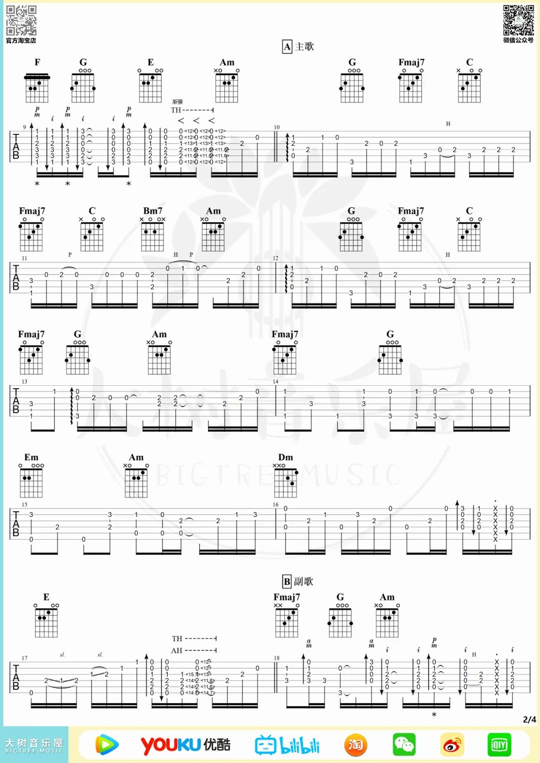 青鸟指弹吉他谱2-生物股长